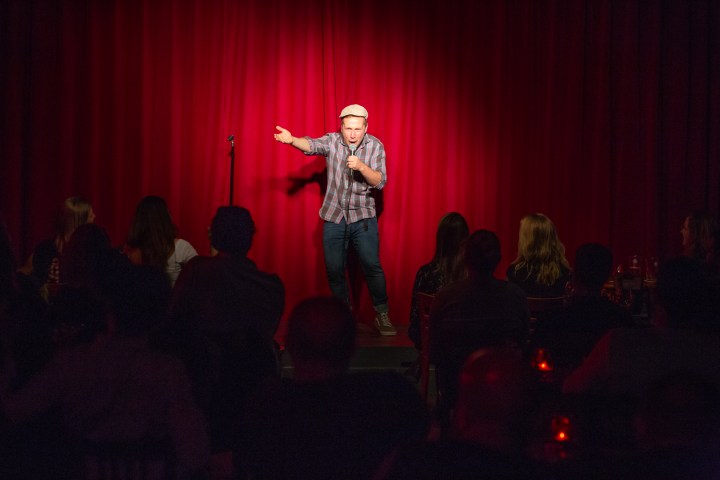 Comedian during Comedy Cafe Show in Amsterdam