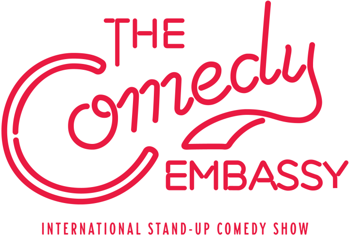Logo-The-Comedy-Embassy-Slogan-Red-Transparent The Comedy Embassy Red Logo + Slogan